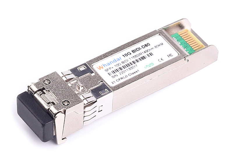 SFP-10G-BIDI-80D 10G SFP+ BIDI TX1550nm/RX1490nm 80km LC SMF DDM Transceiver Module