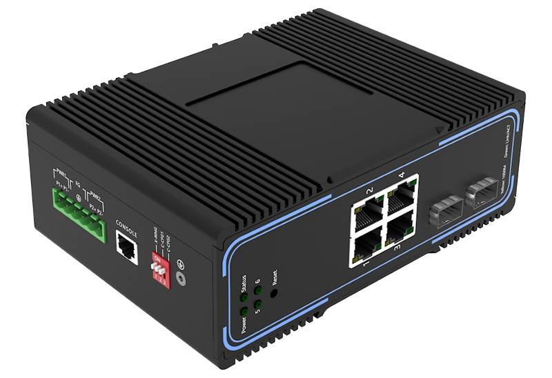 Gigabit 2 Optical 4 Electrical Industrial Switch