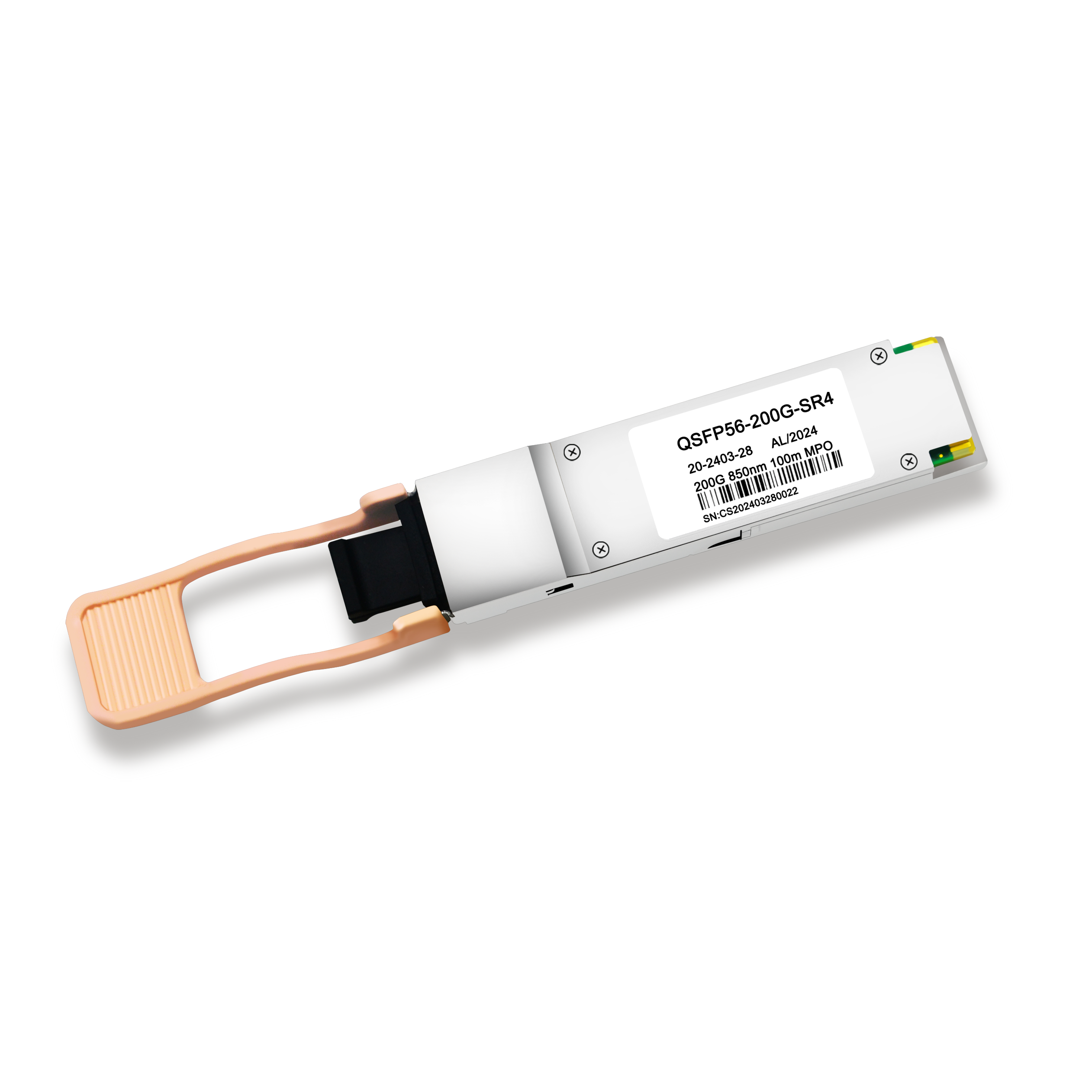QSFP56-200G-SR4 QSFP56 200G 850nm 100m DOM MPO-12/UPC MMF Optical Transceiver Module