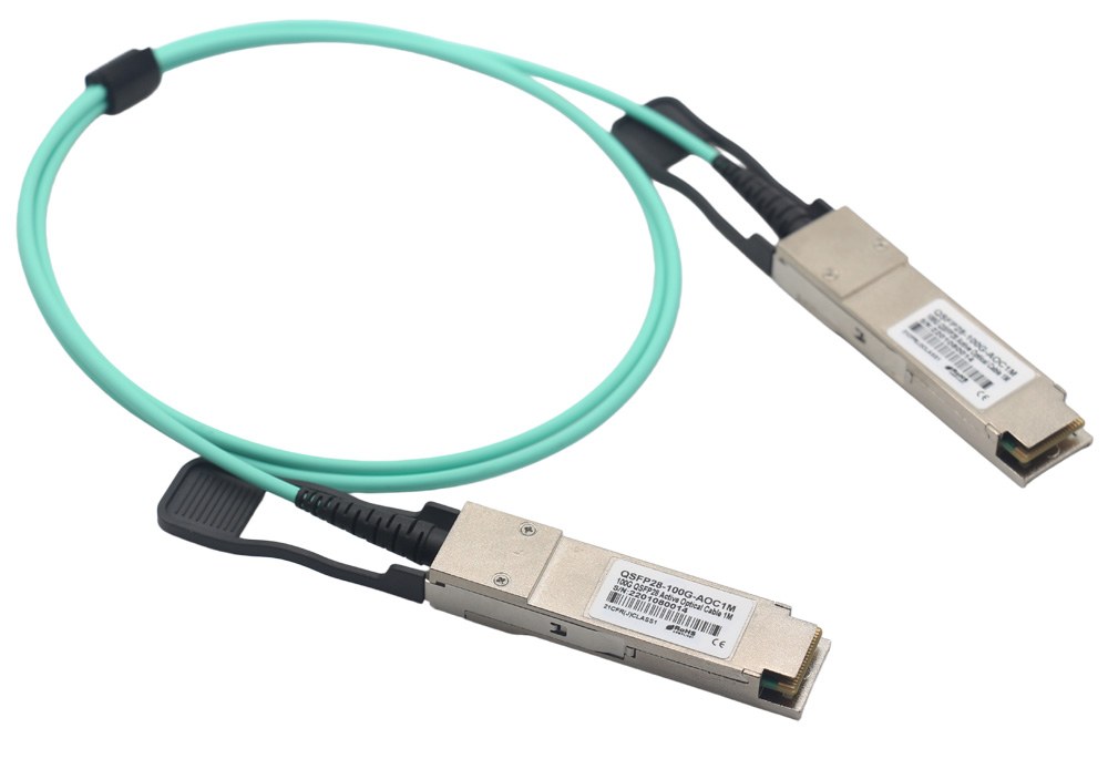 100G AOC Cable QSFP28 to QSFP28 Active Optical Cable